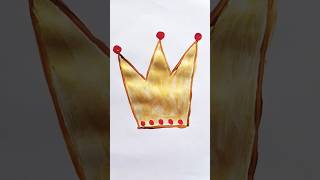 Golden Crown Acrylic Painting For Kids 👑 crown trending viral ytshorts art painting shorts [upl. by Delos]