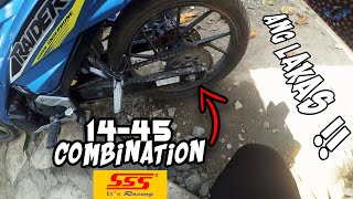 BEST CHAIN SPROCKET COMBINATION  SSS SPROCKET 1445 UPHILL TEST [upl. by Limaa475]