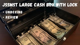 Jssmst Large Cash Box with Lock Unboxing amp Review  Best Cash Box on Amazon [upl. by Kcaj]