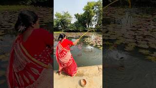 Village Fishing With Red BaitI Yummy Big Fish Hunting By Rod amp Reel fishing shorts fishing hook [upl. by Acsicnarf864]