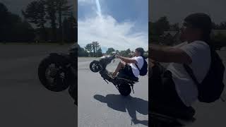 Moped gang ⚡️⚡️⚡️electricbike wheelie bikelife stunt fun viral [upl. by Enasus]