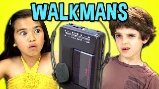 KIDS REACT TO WALKMANS Portable Cassette Players [upl. by Annovad355]