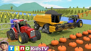 Farm Vehicles Show  Tractor Harvester and other Trucks for Kids [upl. by Odama]