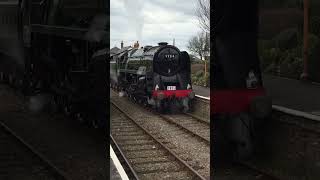 British Railways 9F Heavy Freight 92214 Blue Anchor West Somerset SteamGala steam loco [upl. by Sawtelle]