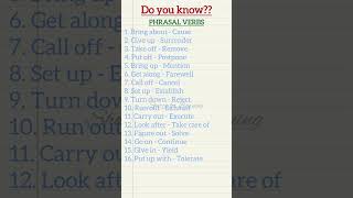 PHRASAL Verbs learnenglish english phrasalverbs verbs ielts gk youtubeshorts viral cuet [upl. by Boone]