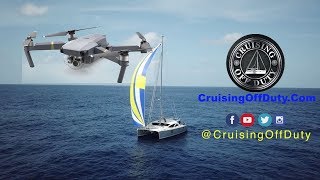 TP 9 Mavic Pro drone footage of a moving sailboat Scary trying to land it back onboard [upl. by Ykroc]