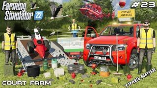 MOWING SMALL MEADOWS WITH SMALL MOWER amp WINDROWER  Court Farm  Farming Simulator 22  Episode 23 [upl. by Verda898]