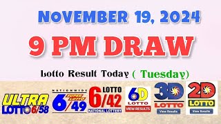 Lotto Result Today 5pm draw November 19 2024 658 649 642 6D Swertres Ez2 PCSO [upl. by Anned36]