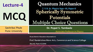 MCQ on Quantum Mechanics  Spherically Symmetric Potentials  IIT JAM Physics  BScNET Physics [upl. by Cheung]