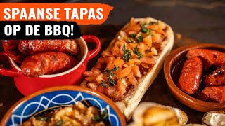 Spaanse Tapas op de BBQ Chorizo Bruschetta Gambas 🇪🇸 [upl. by Aliza]