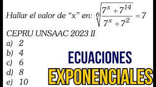 ECUACIONES EXPONENCIALES  CEPRU UNSAAC 2023  ÁLGEBRA CON LALO [upl. by Brote]