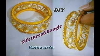 Silk thread bangle  How to make silk thread bangle  jewellery tutorials [upl. by Ogu]