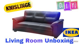 Living Room Unboxing IKEA KNISLINGE Sofa Idhult Black 34900 [upl. by Myrwyn]