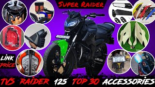 TVS Raider 125 full modification🔥 Raider 125 all accessories underbellyx3 kitmirrorvisorwinglet [upl. by Higinbotham]