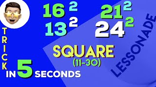 Math Tricks  Square numbers1130 in 5 SECS Super Easy tricks to remember  Lessonade [upl. by Erreid]