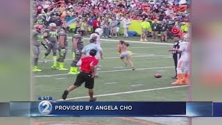 Pro Bowl streaker did it for ailing cousin [upl. by Anirdnajela]