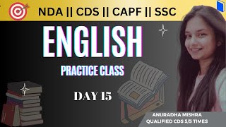 Most Important ENGLISH Questions DAY 15  HELPFUL FOR CDS NDA AFCAT CAPF SSC  ThePrepZone [upl. by Raleigh]