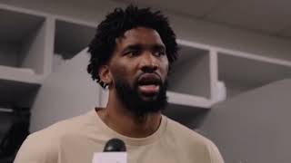 Joel Embiid Calls Reporter A Piece Of 💩 [upl. by Noitsirhc178]