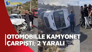 OTOMOBİLLE KAMYONET ÇARPIŞTI 2 YARALI [upl. by Rafa]