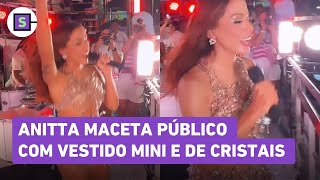 Anitta joga pra lua usando vestido mini de cristais com Ivete e deixa trio macetando [upl. by Jobyna]