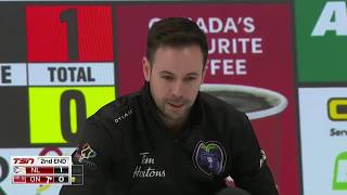 John Epping ON Raise Double for 3 vs Gushue NL  2020 Tim Hortons Brier [upl. by Anoyk]