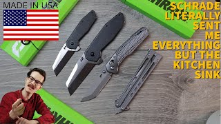 UNBOXING 5 USA MADE SCHRADE EDC POCKET KNIVES  Then Giving Them All Away [upl. by Petta]