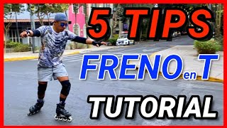 ❤️ APRENDE a FRENAR en PATINES EN LINEA Paso a Paso  TUTORIAL [upl. by Otreblon]