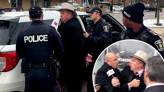 FOOTAGE Journalist David Menzies Arrested While Scrumming Chrystia Freeland [upl. by Theressa]