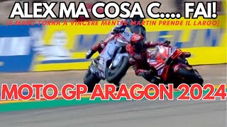 MOTO GP ARAGON 2024  Pecco Bagnaia crash e Marquez vince [upl. by Yesrod]