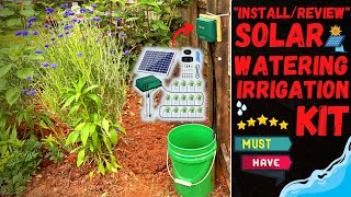 Solar Powered Auto Drip Irrigation System  Install amp Review [upl. by Lunnete]