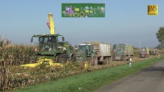 Großeinsatz Maishäckseln  20 Fahrzeuge Biogasanlage biggest farmer corn harvest Maisernte LU Blunk [upl. by Kcirdef]