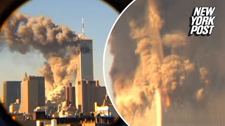 Unseen 911 video found in a closet shows moment when World Trade Center collapsed [upl. by Goldia]