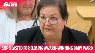 Jackie Baillie destroys SNP reasons for closing awardwinning baby ward in emotional debate [upl. by Ahsenar]