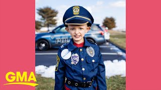 MakeAWish grants little boy dream of becoming a police officer l GMA [upl. by Ailasor853]