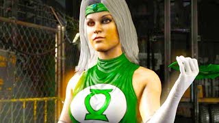 Mortal Kombat XL  Green Lantern Kitana Costume Skin Mod Performs Intros On All Stages 4K Mods [upl. by Hillegass]