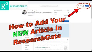 How to Add Article In ResearchGate [upl. by Llevrac590]