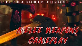 All Melee Weapons amp Upgrades Gameplay in The Shadowed Throne WW2 Zombies Gameplay [upl. by Eniamrehc]