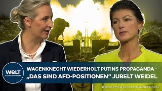 TV DUELL Warum Alice Weidel und Sahra Wagenknecht beim Thema Ukraine russische Narrative vertreten [upl. by Ecilayram]