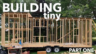 TINY HOUSE BUILD  Frame and Floor  BUILDING tiny Part One [upl. by Akir]