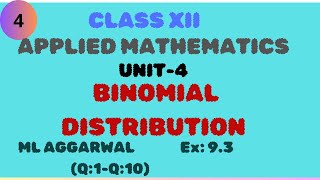 UNIT 4 Part1Binomial Distribution  Applied Mathematics FLOWWITHMATHS 12 appliedmathematics [upl. by Gabrielle]