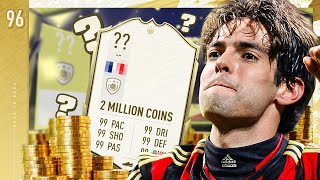 2 MILLION COIN ICON IN MY MID ICON PACK  FIFA 20 KAKA ROAD TO GLORY 96 [upl. by Aritak]