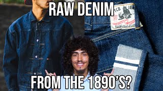 RAW DENIM JEANS FROM THE 1890S TCB 1890s RAW SELVEDGE DENIM JEANS [upl. by Marcus542]