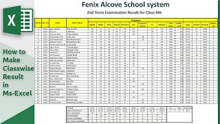 How to Make Class wise Result in Microsoft Excel 2019 [upl. by Aciretehs]