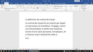 législation du travail la définition du contrat de travail [upl. by Ahtnahc]