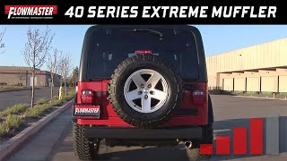 2006 Jeep Wrangler TJ  Flowmaster 40 Series Extreme Muffler Sound [upl. by Appilihp]