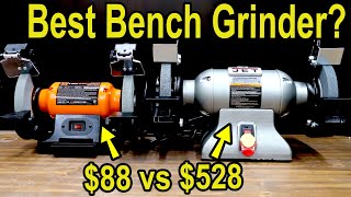 Best Bench Grinder Let’s Settle This Harbor Freight Bauer vs JET Hercules Rikon Shop Fox Delta [upl. by Havot]