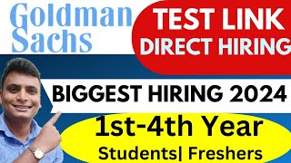 Biggest Hiring 2024 For All Students And Freshers  Goldman Sachs Hiring  Internship 1st4th year [upl. by Adi255]