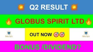 globus spirits share latest newsglobus spirits share resultsmarket resultsq2 results today [upl. by Edmond199]