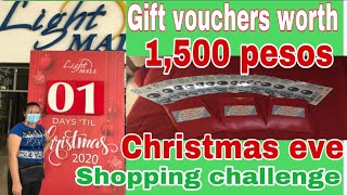 Gift vouchers worth 1500 pesos Christmas eve shopping challenge nagkasya kaya [upl. by Akerdna561]