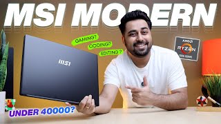 MSI Modern 15 Review ⚡ Best Laptop Under 40000 in India 2024 ❓ Students ⚡ Office ⚡ Coding ⚡ Gaming ❓ [upl. by Ezri354]